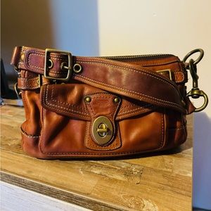 NICE COACH VTG WHISKEY VACHETTA LEATHER LEGACY SATCHEL TOTE SHOULDER BAG PURSE